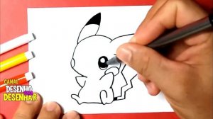 Como desenhar o PIKACHU Pokémon fofo e fácil ❤ Desenhos Bonitos - Desenho para Desenhar