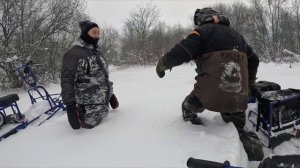 Мотобуксировщики "Альбатрос". Дорога на рыбалку, глубокий снег и наледь!