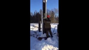 Погружение свай 325мм в мерзлых грунтах 08.02.2017г.