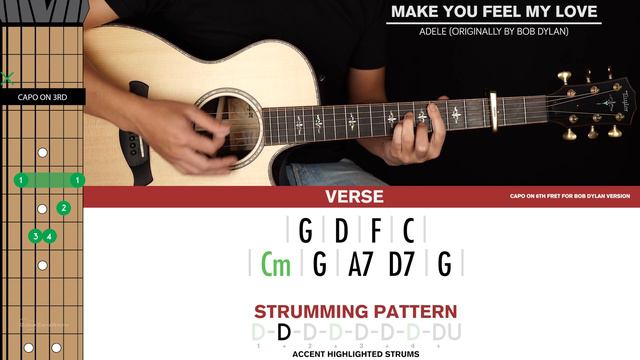 Make You Feel My Love Guitar Cover Adele (Bob Dylan) 🎸|Tabs + Chords| смотреть онлайн