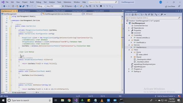 Dotnet Core  MongoDb  A simple CRUD Operation.