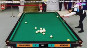 Давление в дебюте. КМ-2021, Абрамов - Горыславец. Бильярд (американка). Billiards.