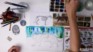 Уроки рисования для школы онлайн  ✍ Животные красной книги: амурский тигр.