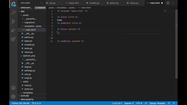 How to add a spinner to a Django project | page loader Django смотреть онлайн