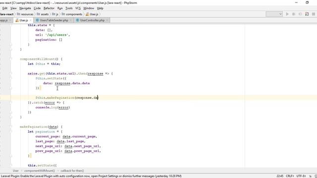 Laravel 5.6 and React JS - Pagination