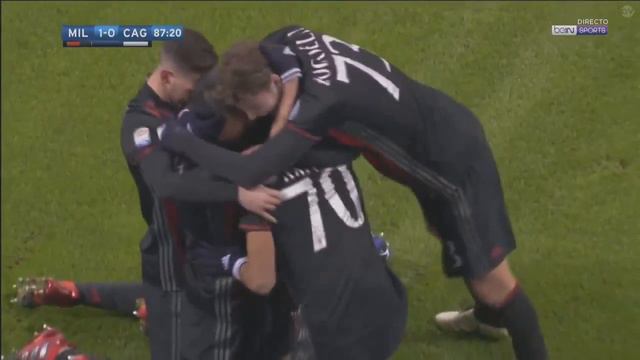Милан-Кальяри 1-0. Гол Бакки