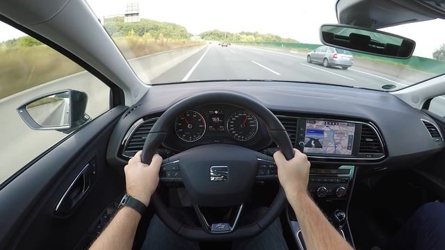 Seat Leon 1.4 TSI FR (2017) - POV on German Autobahn - Top Speed Drive (60FPS) смотреть онлайн