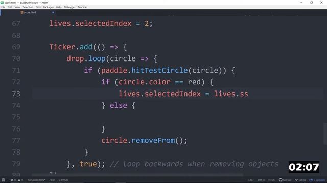 Code in FIVE Minutes with ZIM (05 - Score and Lives) JavaScript for HTML Canvas - Learn with ZIMjs