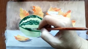 Осенний натюрморт гуашью