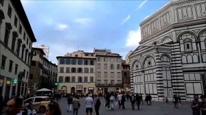 The Baptistery of St. John and Florence Cathedral at Piazza del Duomo Florence Italy