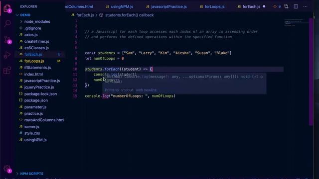 Javascript ForEach Loops in 2 min