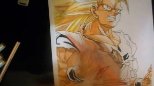 Speed Drawing Goku SSJ3 - DRAGON BALL Z With FINECOLOR