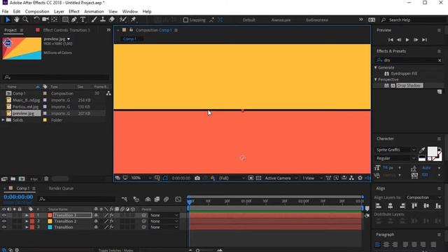 Крутой цветной переход в After Effects  - Adobe After Effects tutorial