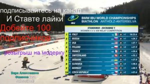 Биатлон.Эстафета Женщины!
