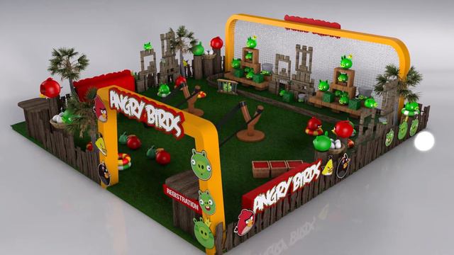 Freelance 3D Exhibition Designer Dubai - Majid Al Futtaim Blockbuster Angry Birds Build