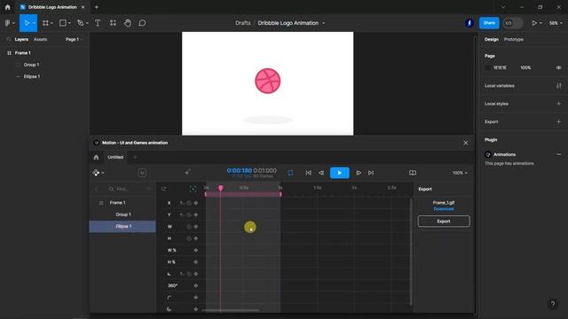 Dribbble Logo Animation Figma Tutorial