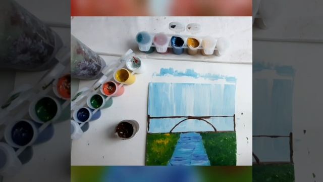 Как нарисовать летний мостик гуашью #РисоватьМогутВсе#летогуашью#YULIYAART смотреть онлайн