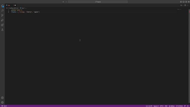 Tutorial Python How to use loop to print a tuple for fruits and ...