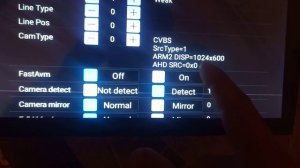 Menu for setting-selecting the type of reversing camera in Junsun android radios