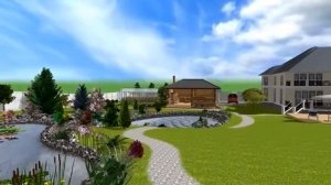 Участок с каскадом в  Realtime Landscaping Architect.