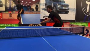 SlowMotion Подача в настольном теннисе! Съемка с 2х ракурсов!