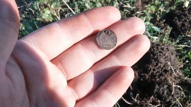 Поиск монет с металлоискателем! На скошенной поляне.
