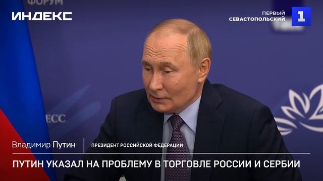 Путин указал на проблему в торговле России и Сербии