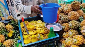 Magical Pineapple Mixer: The Ultimate Refreshing Street Food in Bangladesh and India|streetfood|