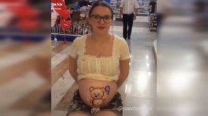 25 рисунков на животе у беременных тиктокерш. Tiktok painting belly
