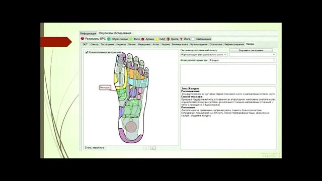 Оздоравливающий массаж рефлекторных зон стопы