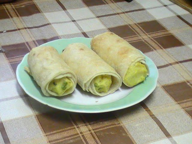Рулетики с картофелем из лаваша