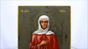 Старинная именная икона святая Анна. DR0373