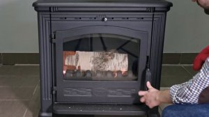 Чугунная печь для отопления дома Plamen TENA. Новая версия с верхним и задним подключением дымохода