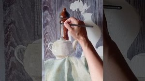 Рисуем натюрморт выше линии горизонта.