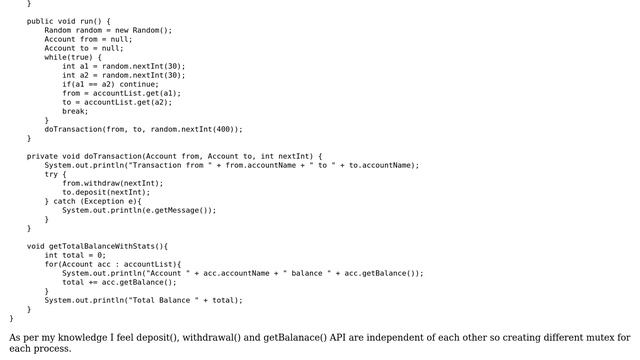 Code Review: Banking application - Optimizing java multi-threading code смотреть онлайн