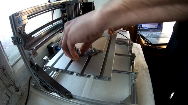 лазерная гравировка на ЧПУ станке! выжигаем надпись-логотип!  laser engraving on CNC machine!
