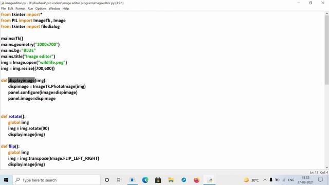 Simple Image Editor App with Python tkinter |code with shashank|#codewithharry|@codewithharry