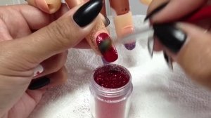 Dorothy's Ruby Slipper nails | CND Shellac & Lecente glitter!