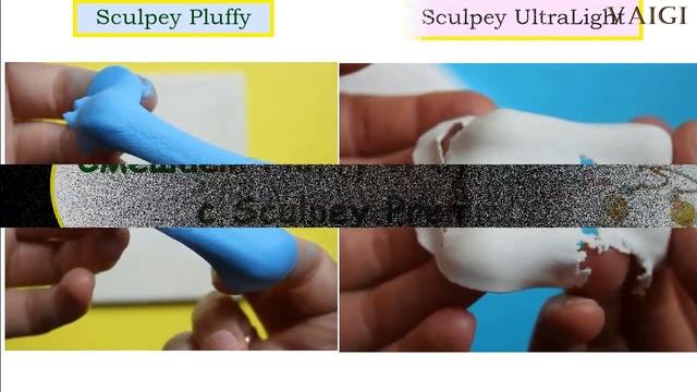 Легкие запекаемые полимерные глины Sculpey Pluffy и UltraLight // VAIGI. Polymer clay tutorials