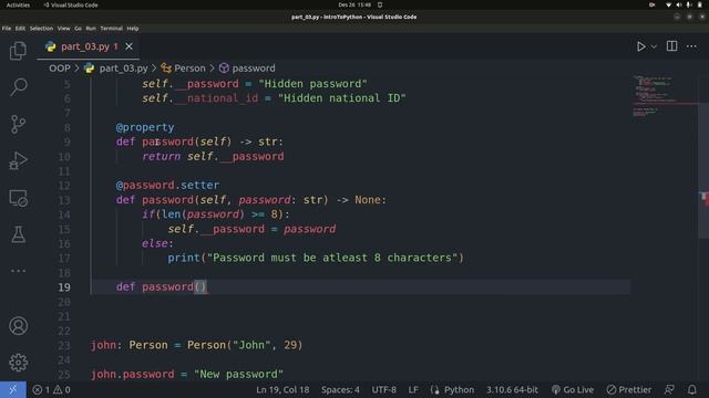 Property Decorators |  Getters, Setters, and Deleters | Python OOP Tutorial | Python Course 2023