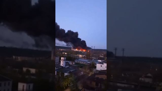 Трипольская ТЭС полыхает в Киевской области после серии ночных взрывов.