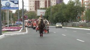 Колонна пожарной техники в честь 200-летия пожарной охраны Оренбуржья