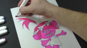 Как нарисовать Тролля Розочку из мультфильма Тролли с котом Василием