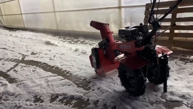 Мотоблок c приставкой снегоуборочной FORZA смотреть онлайн