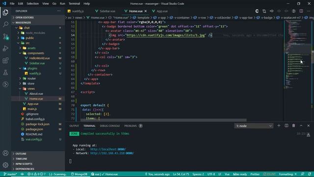 Vuejs - Vuetify  UI Design, Messenger & Chating