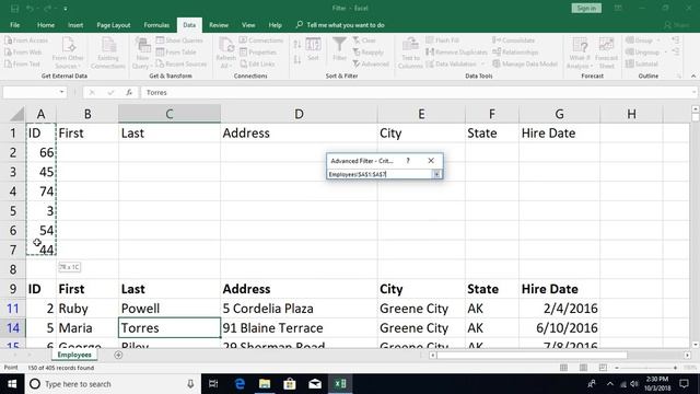 Excel Tutorial 62 - Advanced Filter