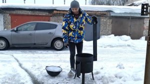 Обзор Узбекского чугунного КАЗАНА 10 л. и ПЕЧИ с трубой | Очаг для с регулируемой тягой | УЧАГ