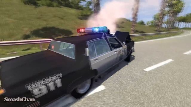 Police Car Chases 24 - BeamNG DRIVE  SmashChan