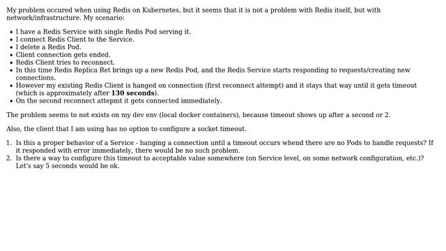 Kubernetes (K8S): TCP clients waiting very long timeout on connection to a Service when there... смотреть онлайн