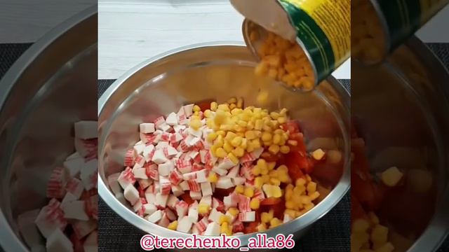 Вкусный салат за 3 минуты#рецепты #вкусно #кулинария #вкуснаяеда 
#recepty #vkusno #вкусныерецепты #